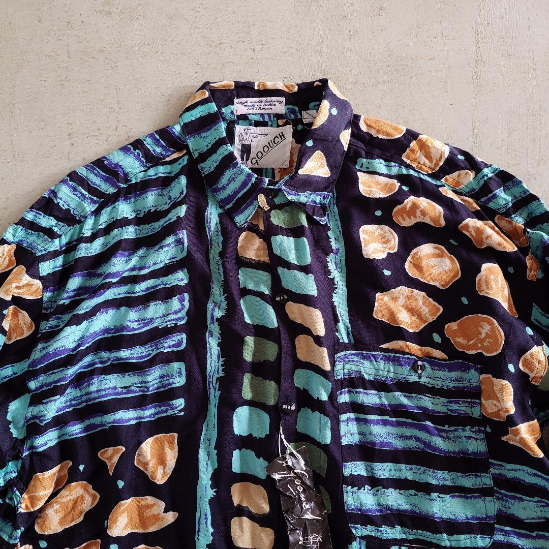 GOOUCH deadstock silk shirts グーチ デッドストック レーヨンシャツ　柄シャツ　リザード
