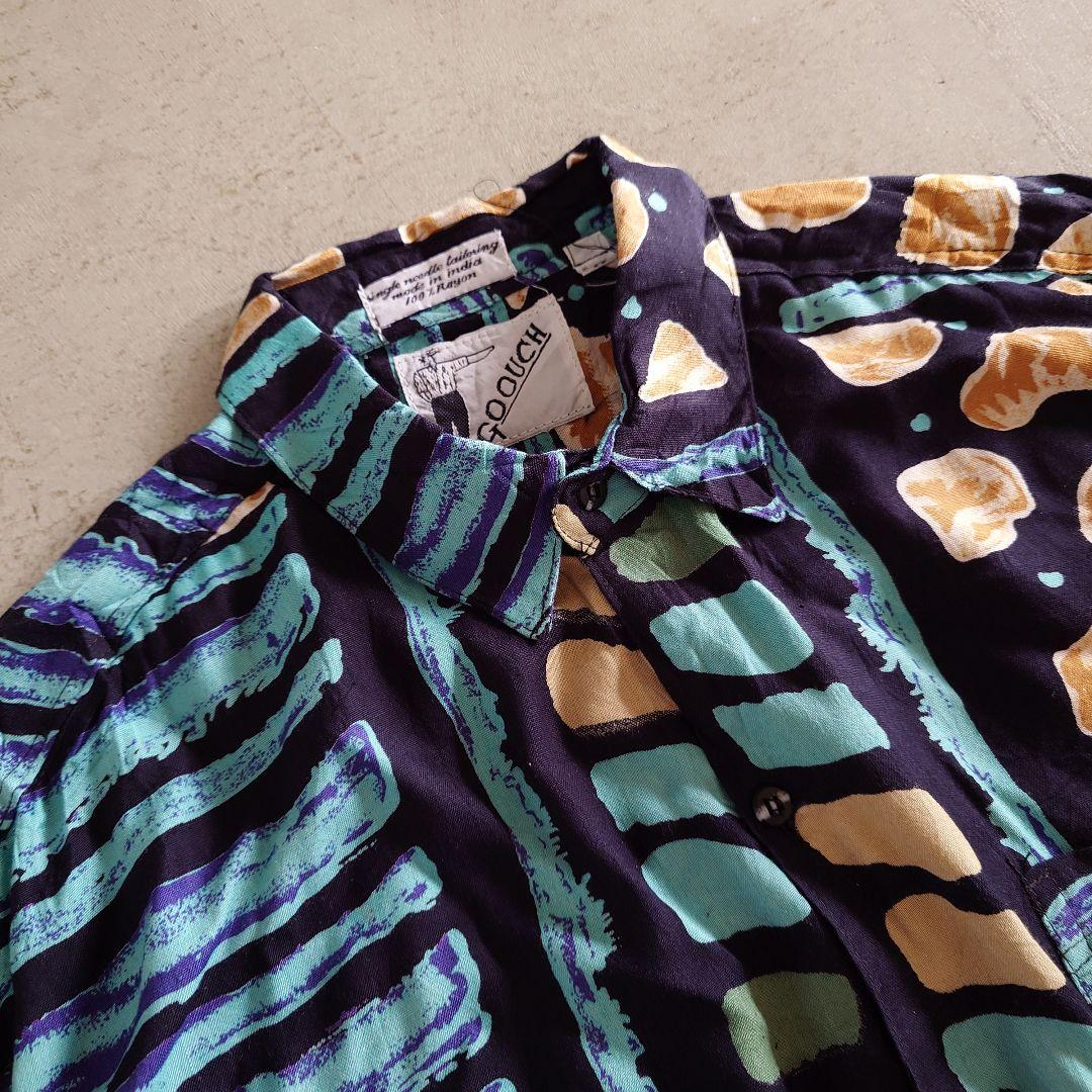 GOOUCH deadstock silk shirts グーチ デッドストック レーヨンシャツ　柄シャツ　リザード