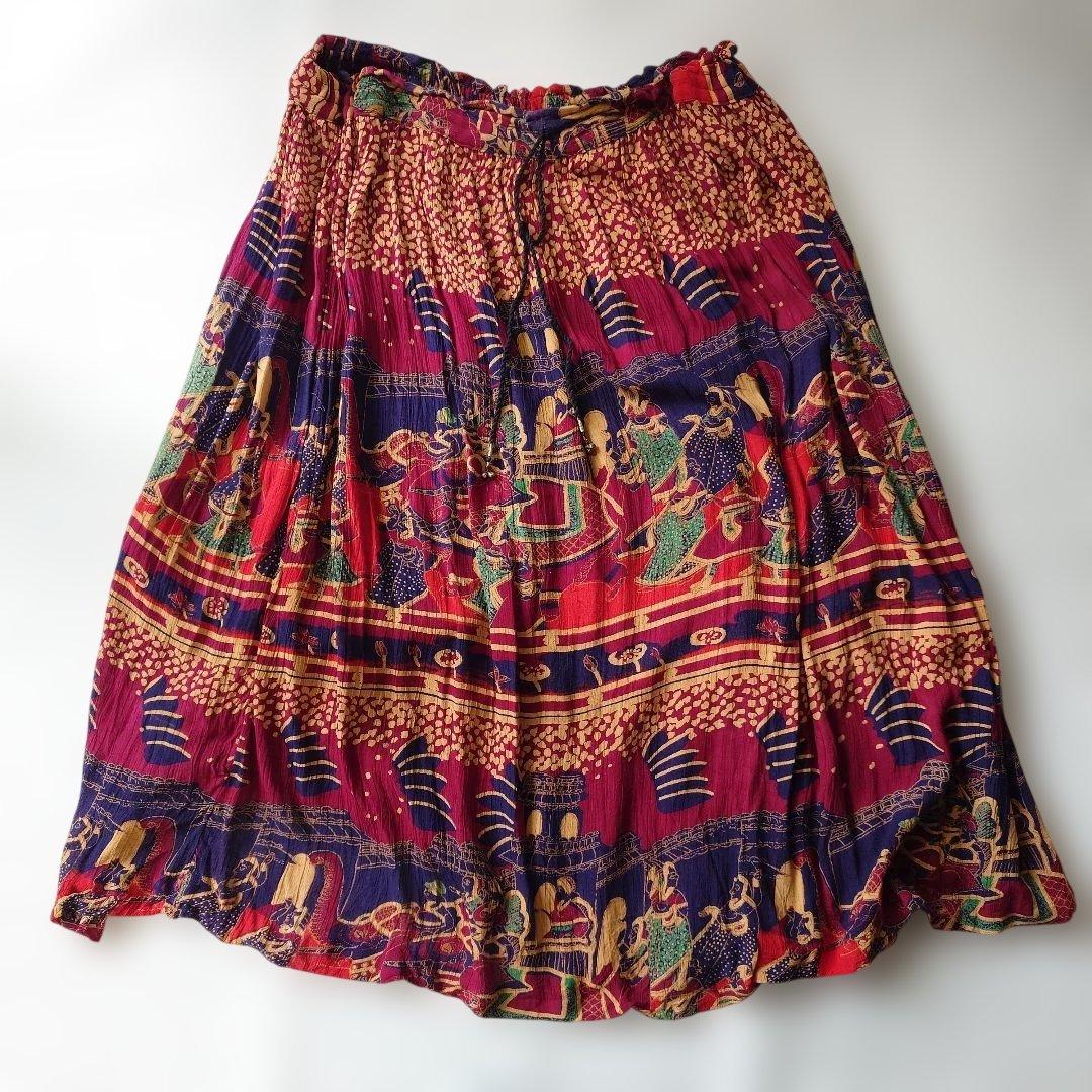 used india batik long skirt