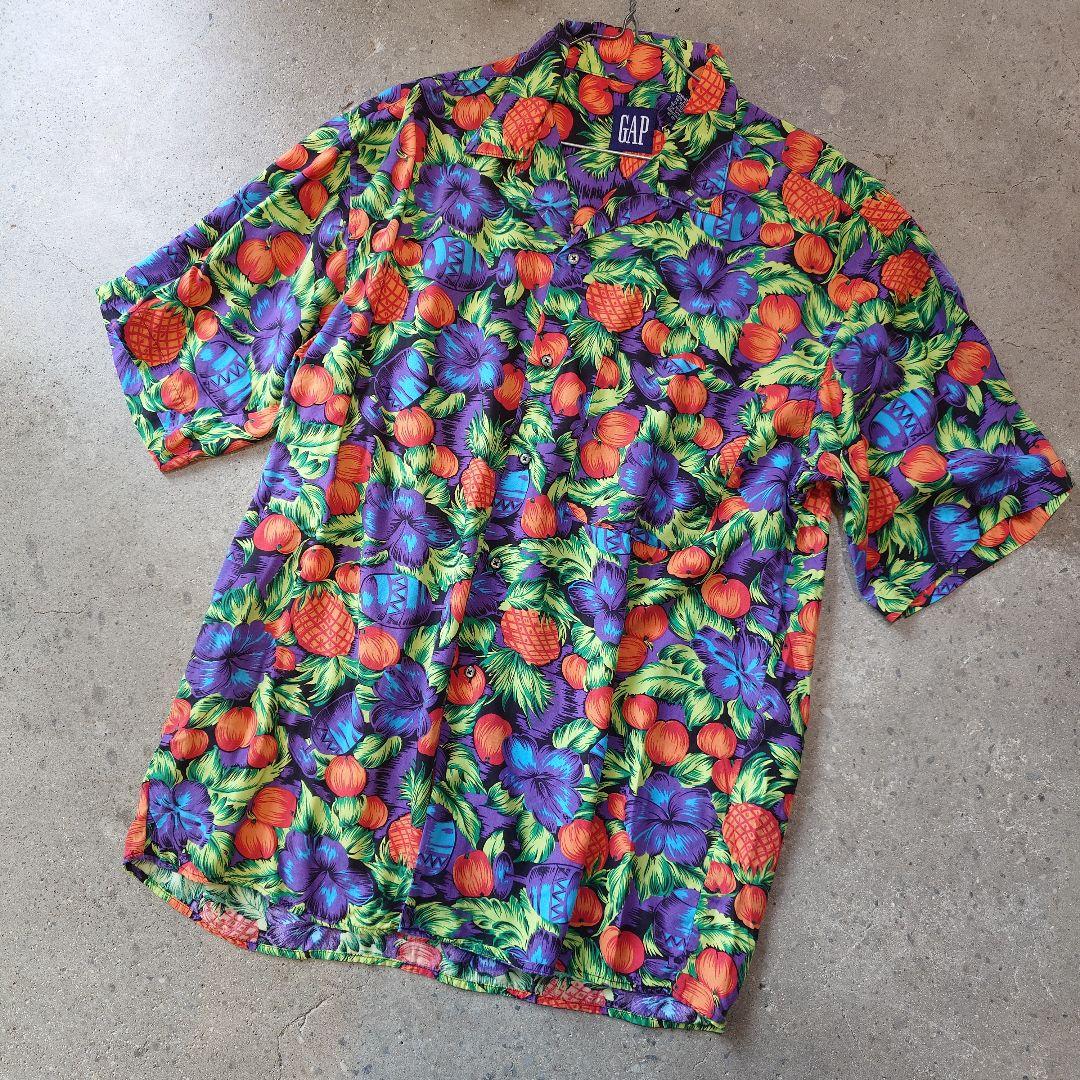 90s OLD GAP rayon aloha shirts L