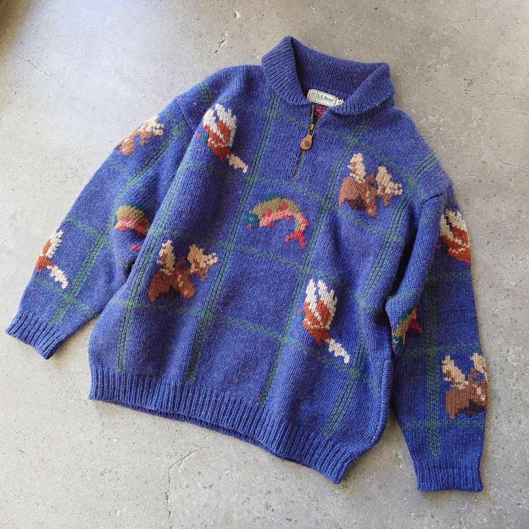 LLbean 90's halfzip knit XL エルエルビーン　ニット　90年代