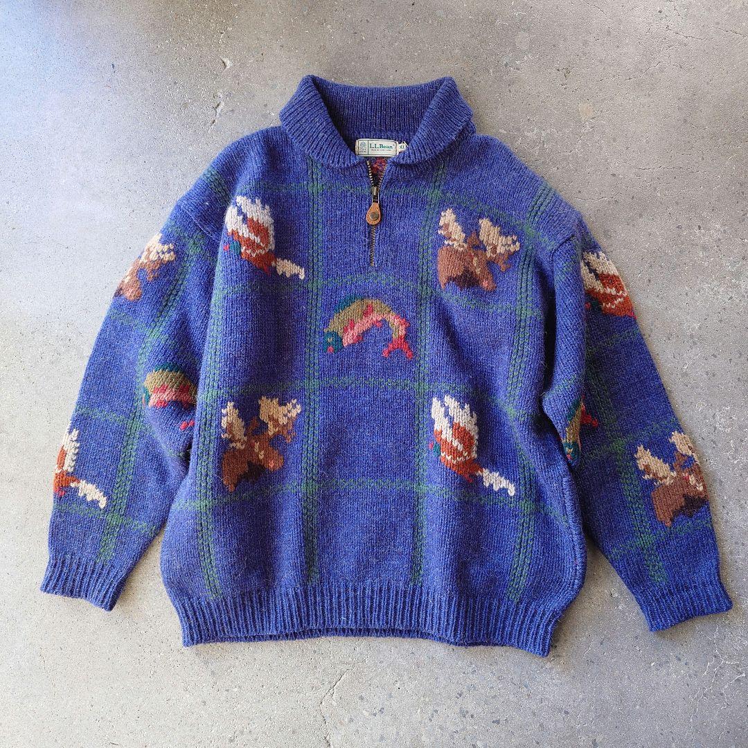LLbean 90's halfzip knit XL エルエルビーン　ニット　90年代