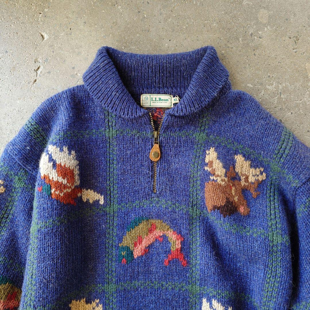 LLbean 90's halfzip knit XL エルエルビーン　ニット　90年代