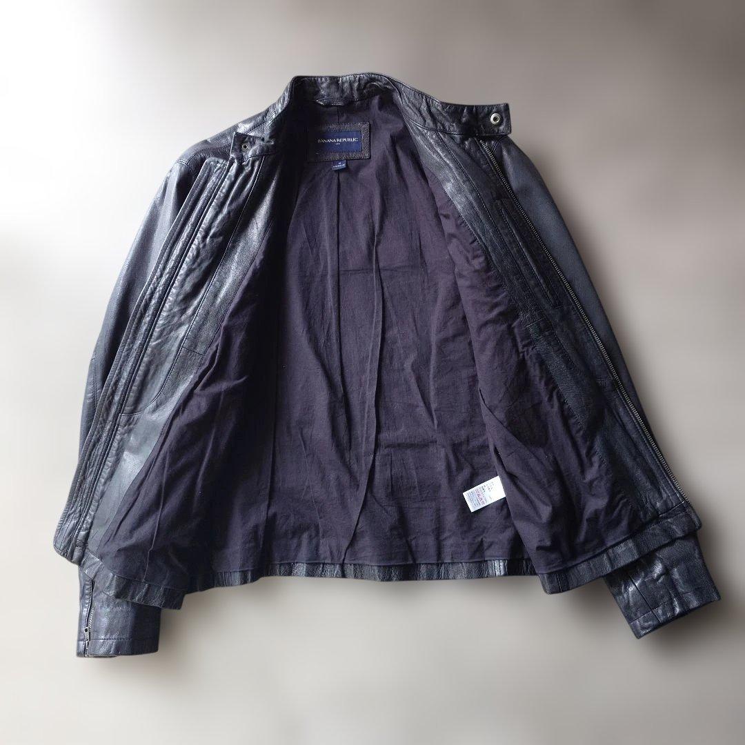 90s BANANAREPUBLIC goat leather single riders M