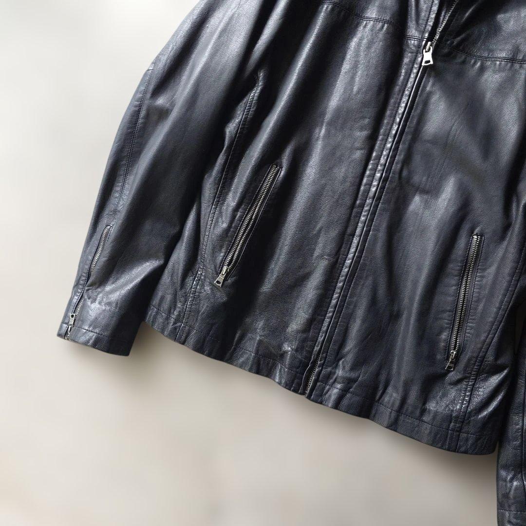 90s BANANAREPUBLIC goat leather single riders M