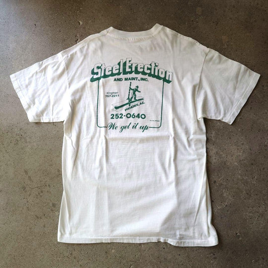 90s　single pocket tee Steelerctric enterprise L~XL
