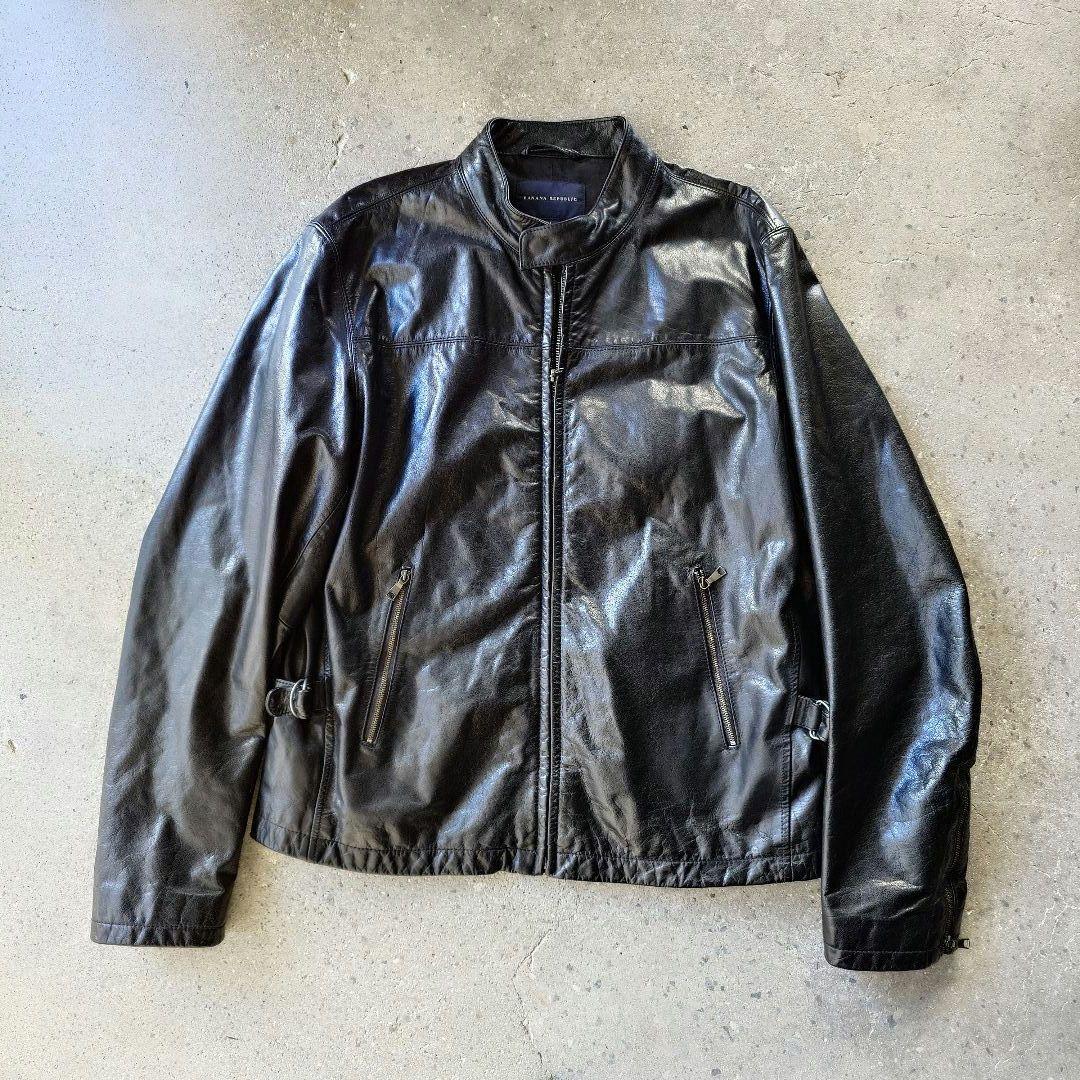 Bananarepublic leather single riders xl バナナ・リパブリック　バッファロー　レザージャケット　シングルライダース　XL
