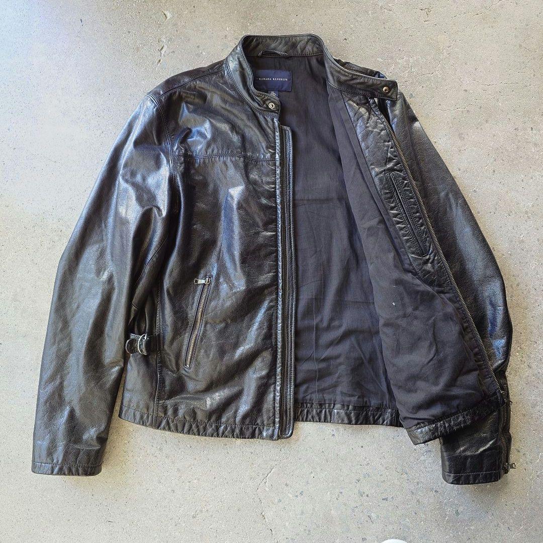 Bananarepublic leather single riders xl バナナ・リパブリック　バッファロー　レザージャケット　シングルライダース　XL