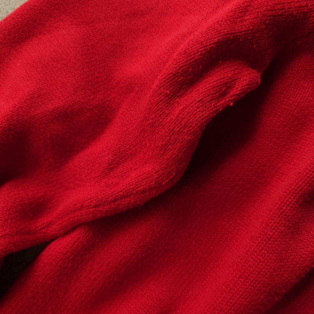 90s poloralphlauren half zip cotton knit red XL