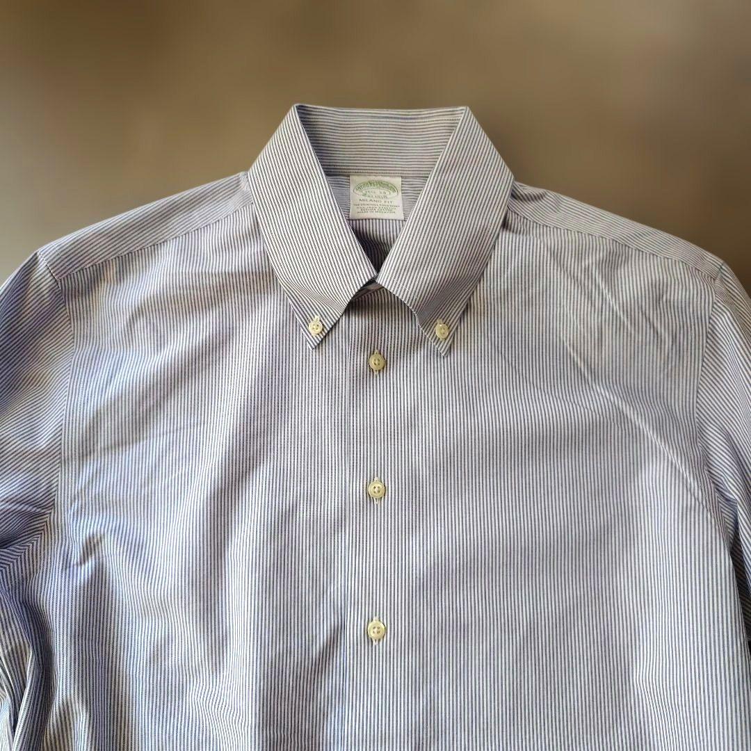 Brooksbrothers MILANO fit stripe shirts 151/2-34