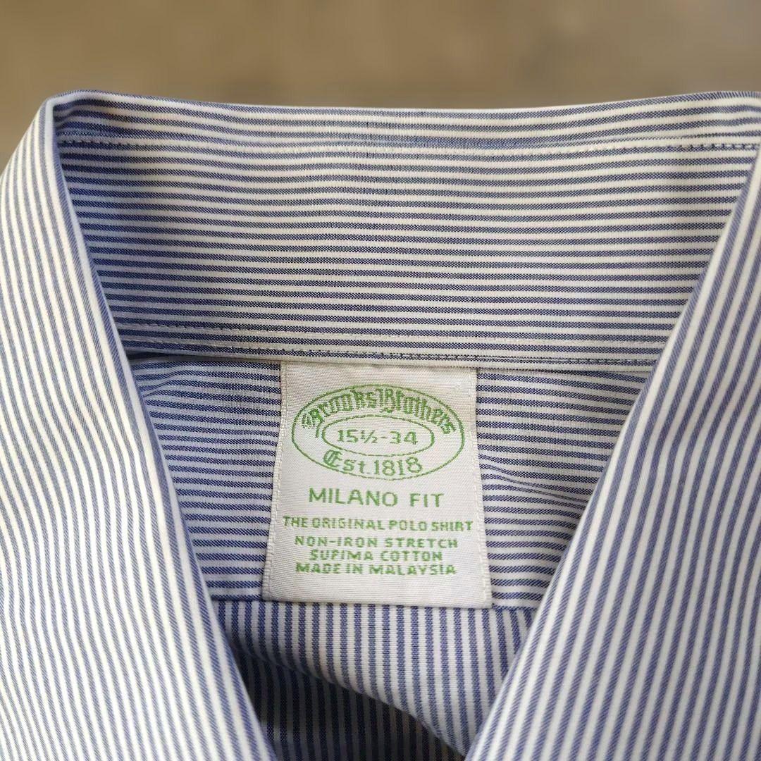 Brooksbrothers MILANO fit stripe shirts 151/2-34