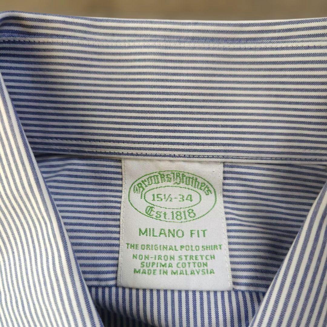 Brooksbrothers MILANO fit stripe shirts 151/2-34