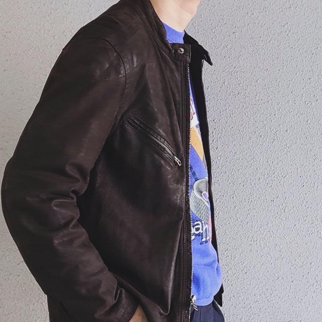 90s OLD GAP single leather riders L オールドギャップ　GAP シングルライダース　レザージャケット　L