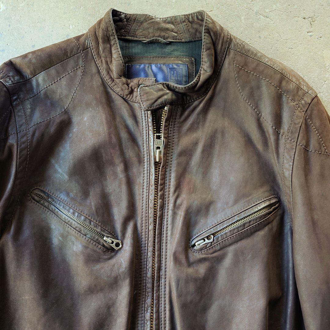90s OLD GAP single leather riders L オールドギャップ　GAP シングルライダース　レザージャケット　L
