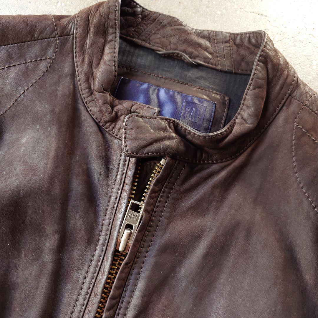 90s OLD GAP single leather riders L オールドギャップ　GAP シングルライダース　レザージャケット　L