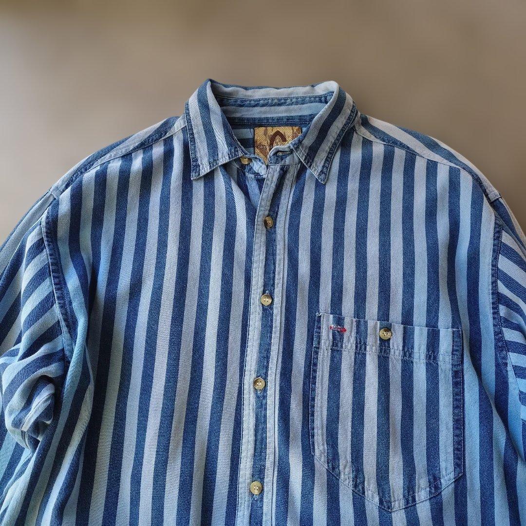 EURO stripe  work shirts  L