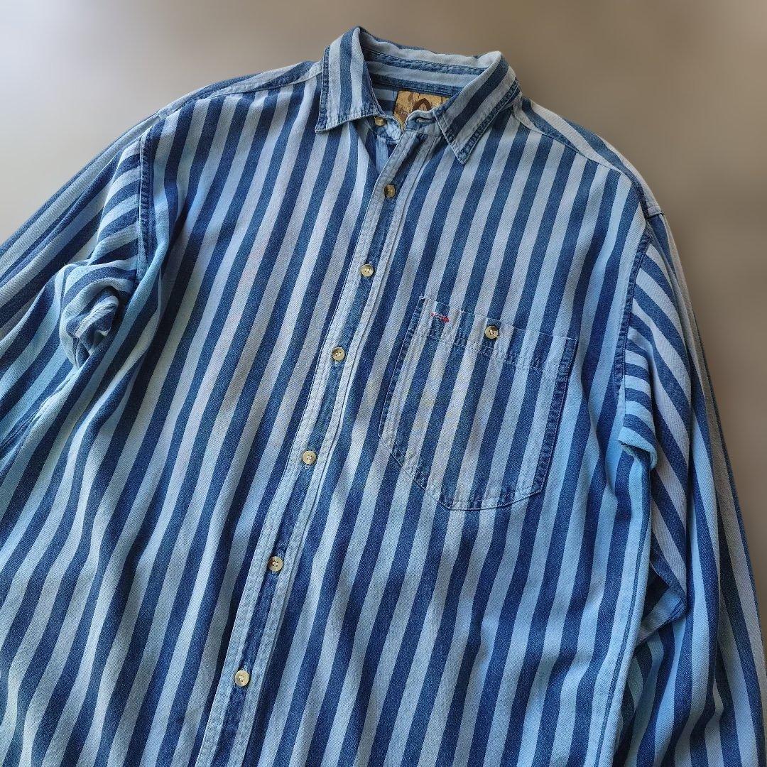 EURO stripe  work shirts  L