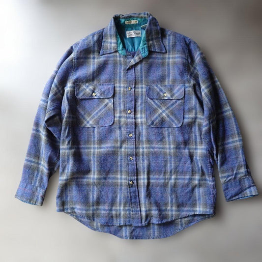 80s　sears roeback wool check boad shirts M