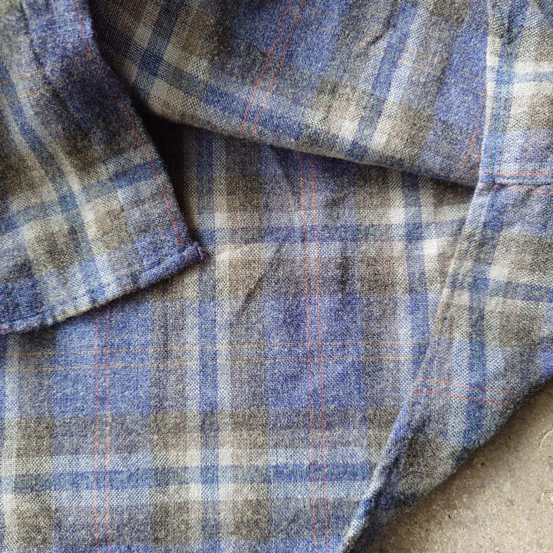 80s　sears roeback wool check boad shirts M
