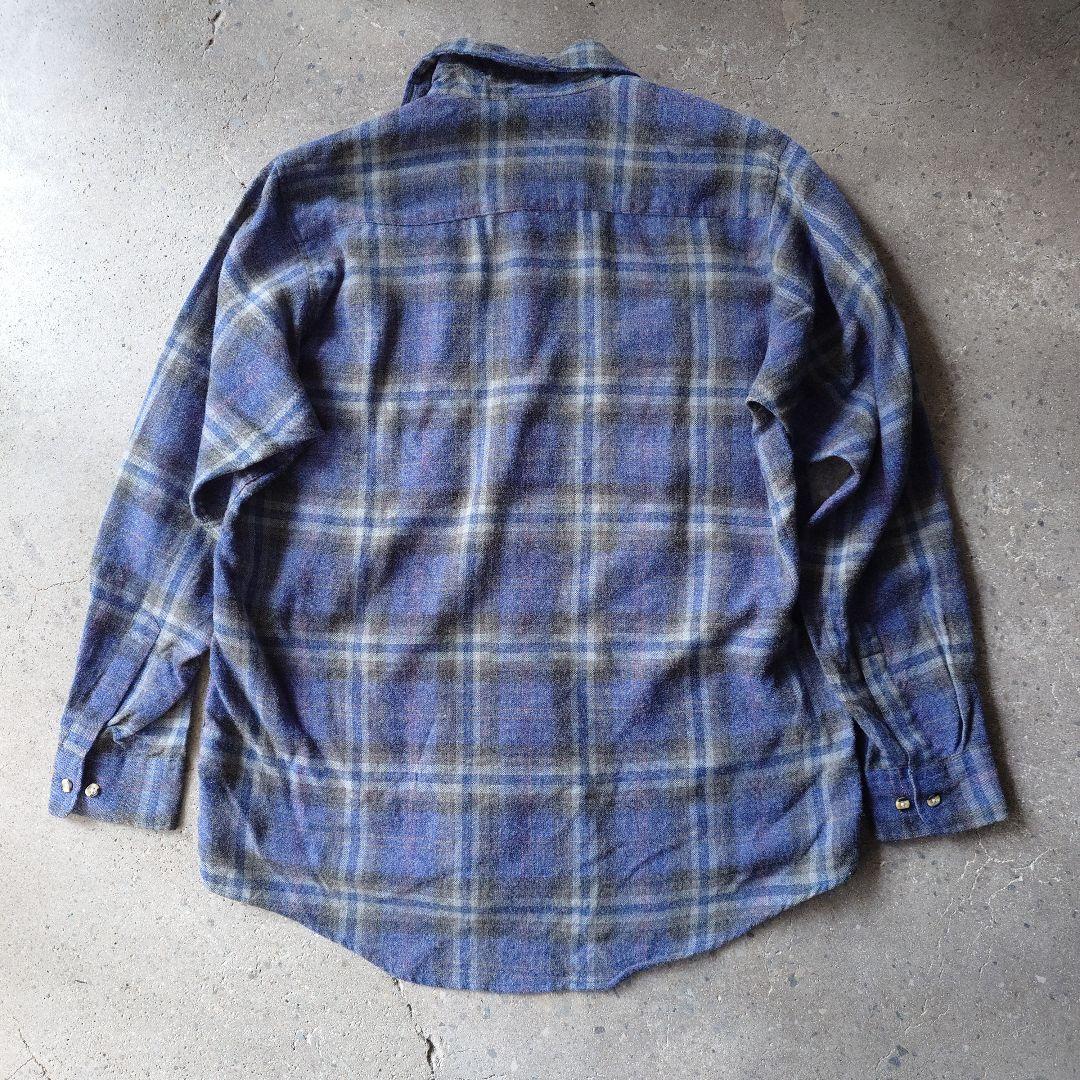 80s　sears roeback wool check boad shirts M