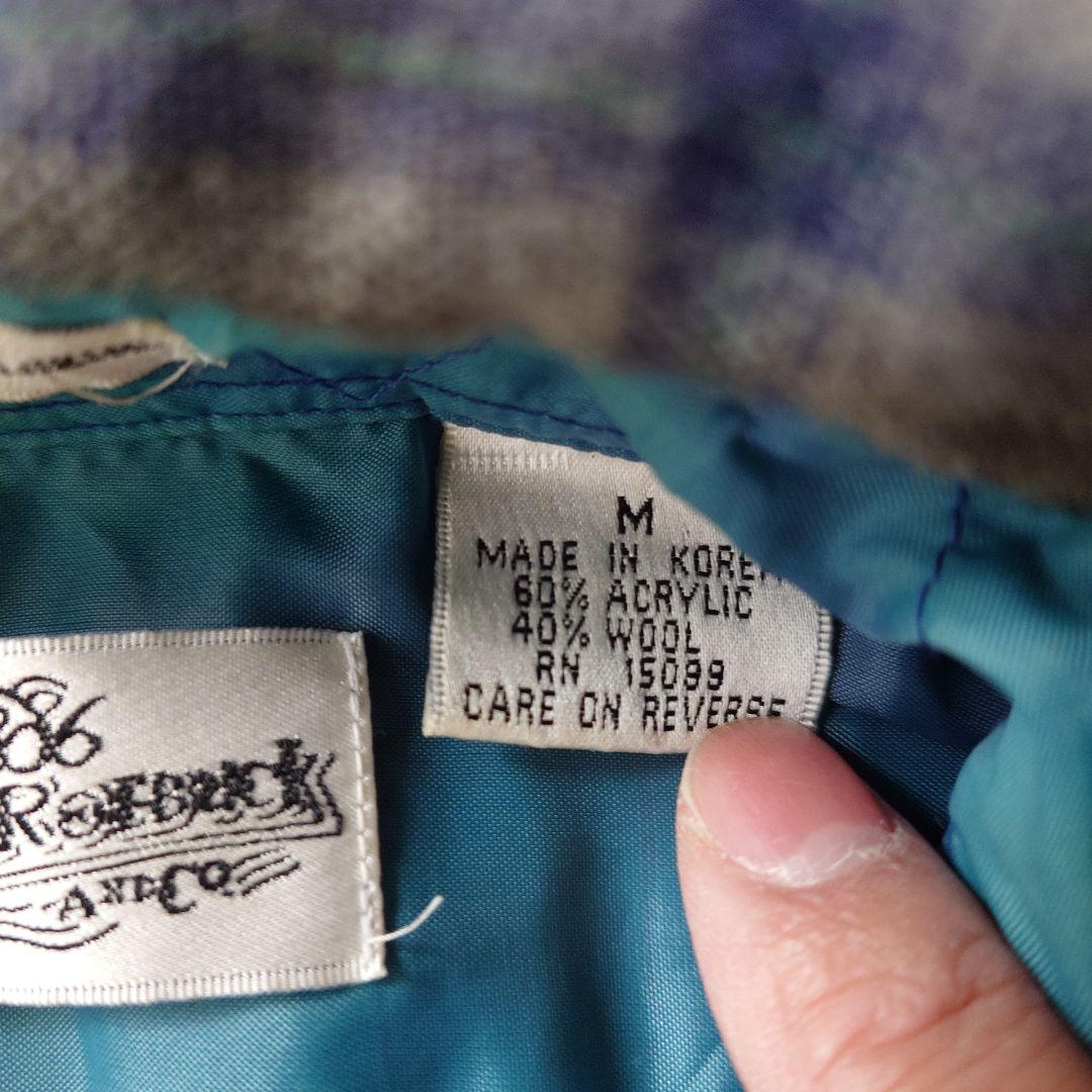 80s　sears roeback wool check boad shirts M