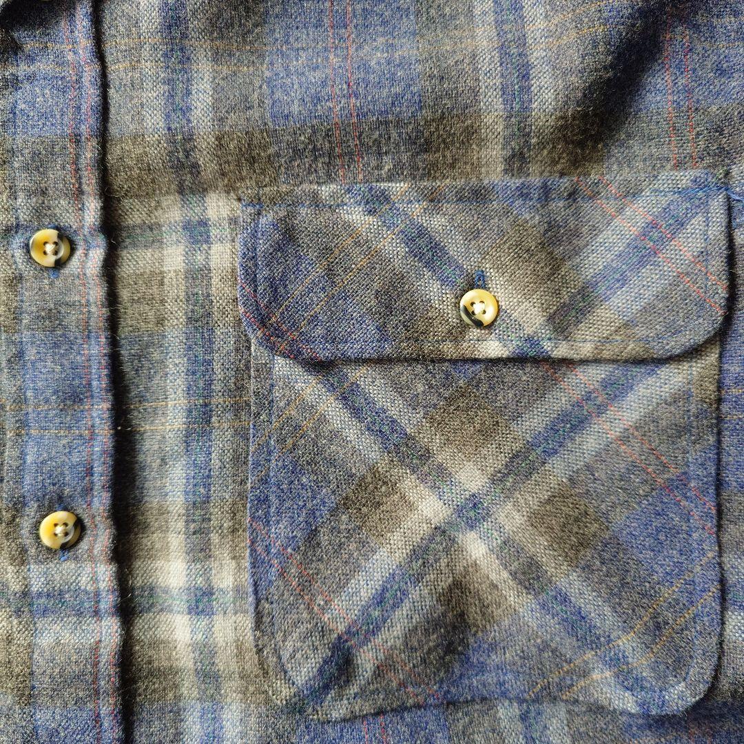 80s　sears roeback wool check boad shirts M