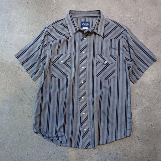 old WRANGLER stripe western shirts L