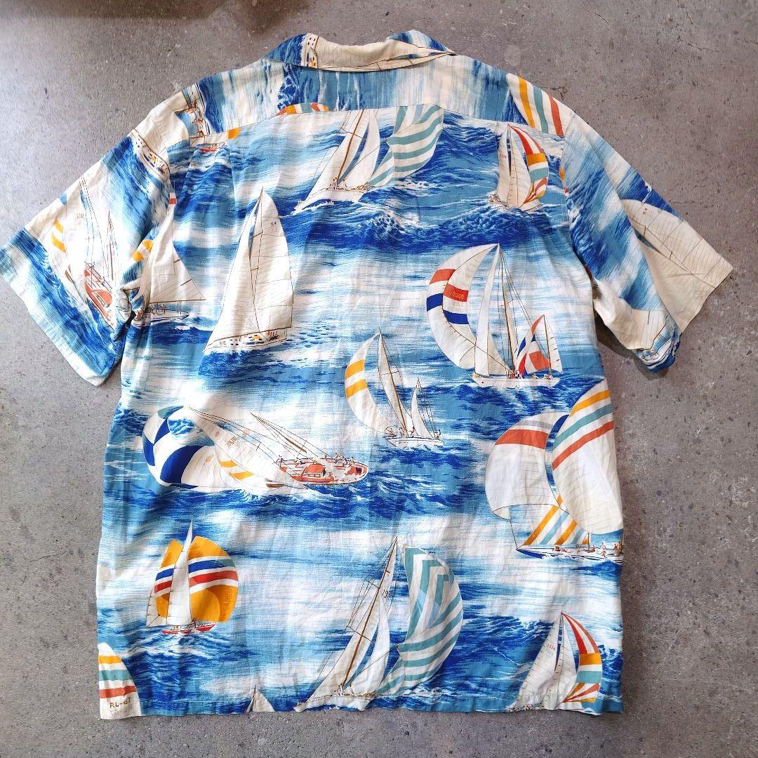 90s polo cotton ALOHA sailer print XL