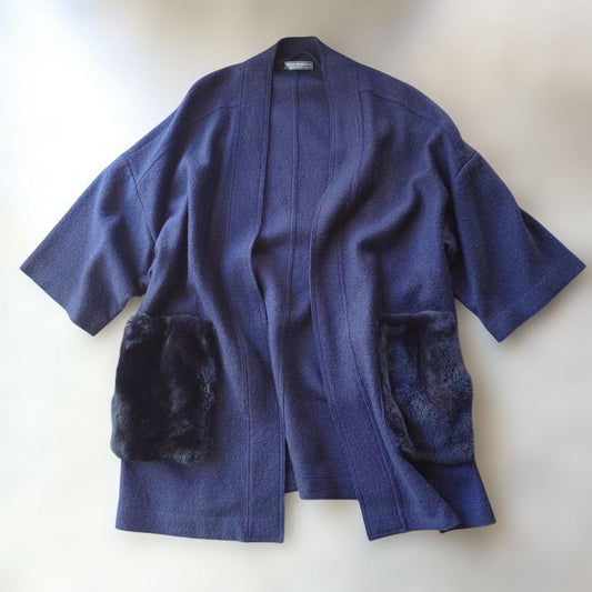 ANNA BASSANI ラビット ポケット ロングニットカーディガン