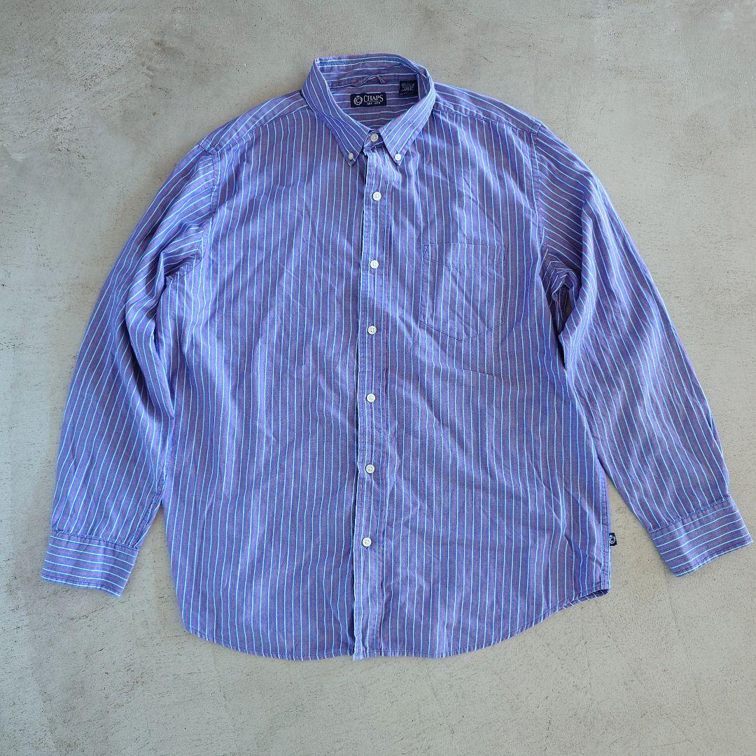 Used CHPAS stripe shirts 古着　CHAPSチャップス　ストライプシャツ　BDシャツ XL