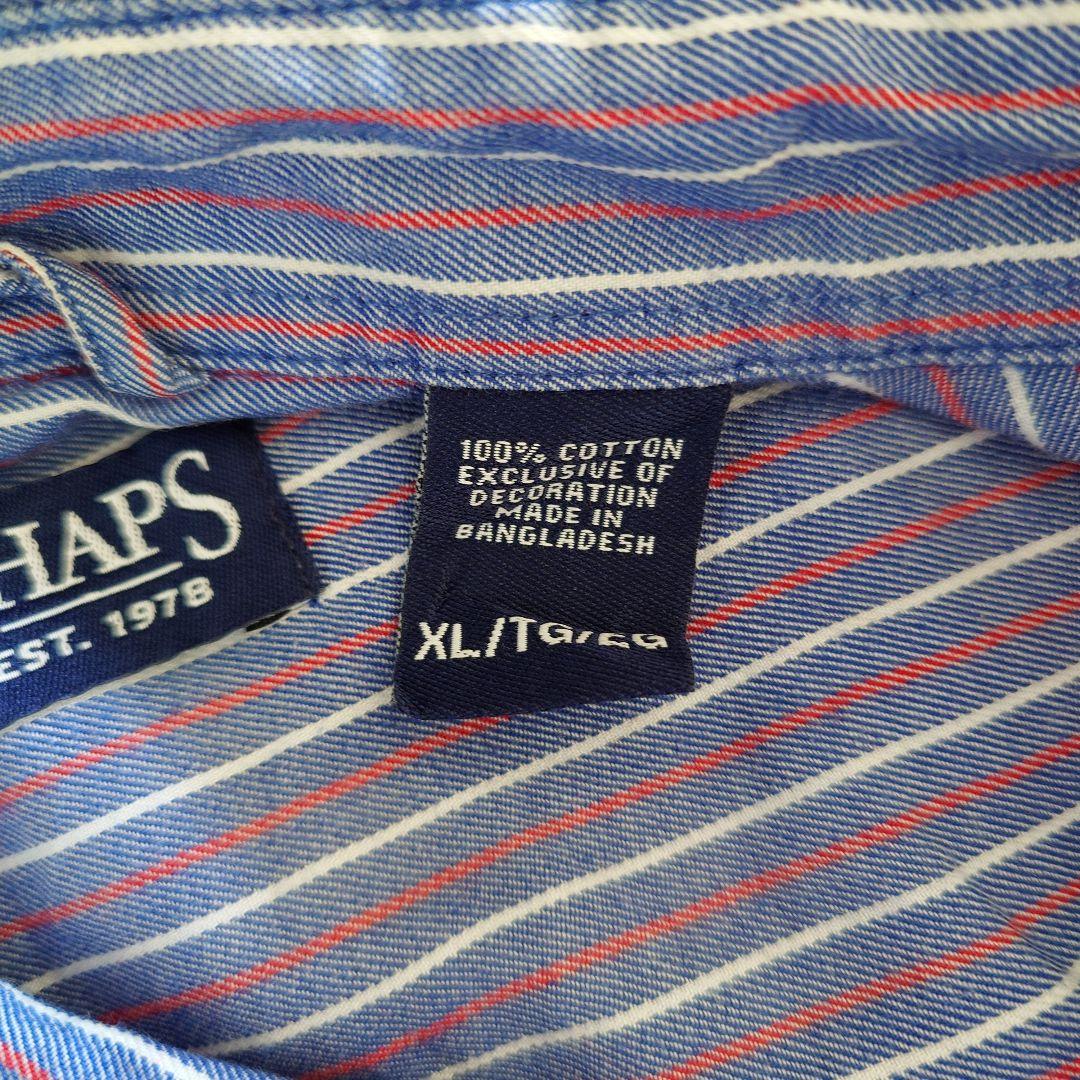 Used CHPAS stripe shirts 古着　CHAPSチャップス　ストライプシャツ　BDシャツ XL