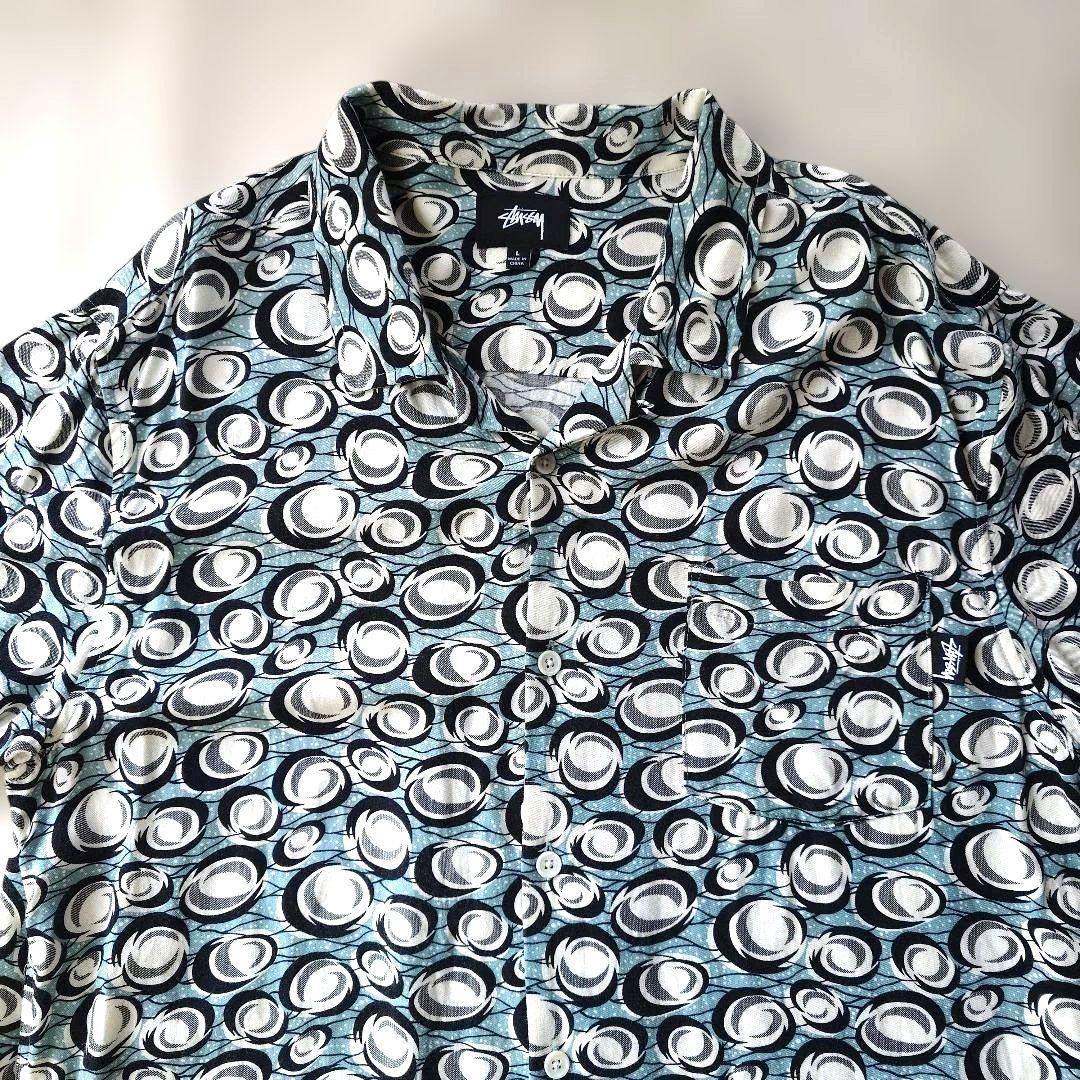 STUSSY ALOHA atomic pattern rayon L