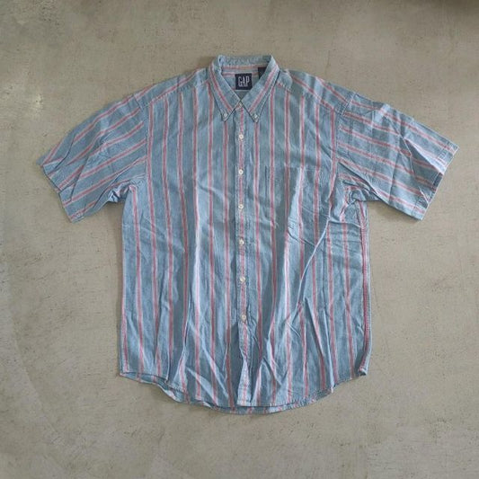 OLD GAP オールド　ギャップ　半袖ストライプ　シャツ　L