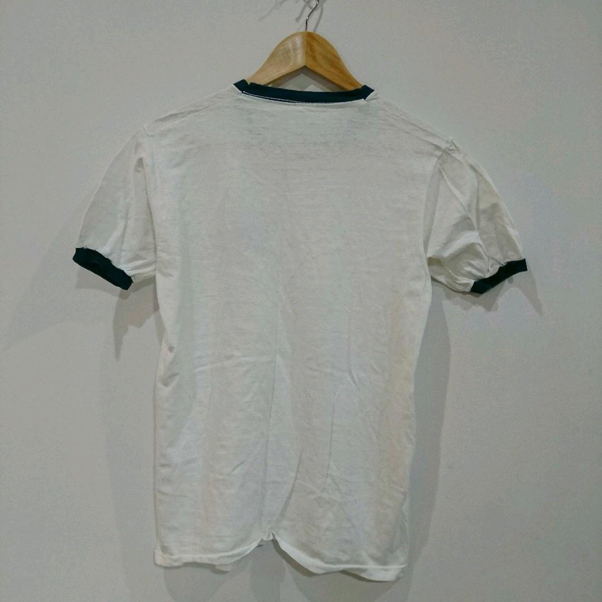 VINTAGE COTTON 100% RINGER TEE "YORK BEACH"染み込みPRINT