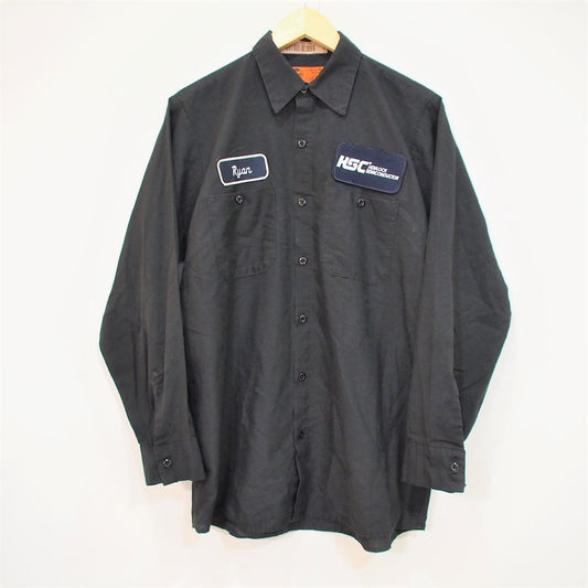 REDKAP work wappen shirts M 古着　レッドキャップ　ワークシャツ　ブラック　ワッペン