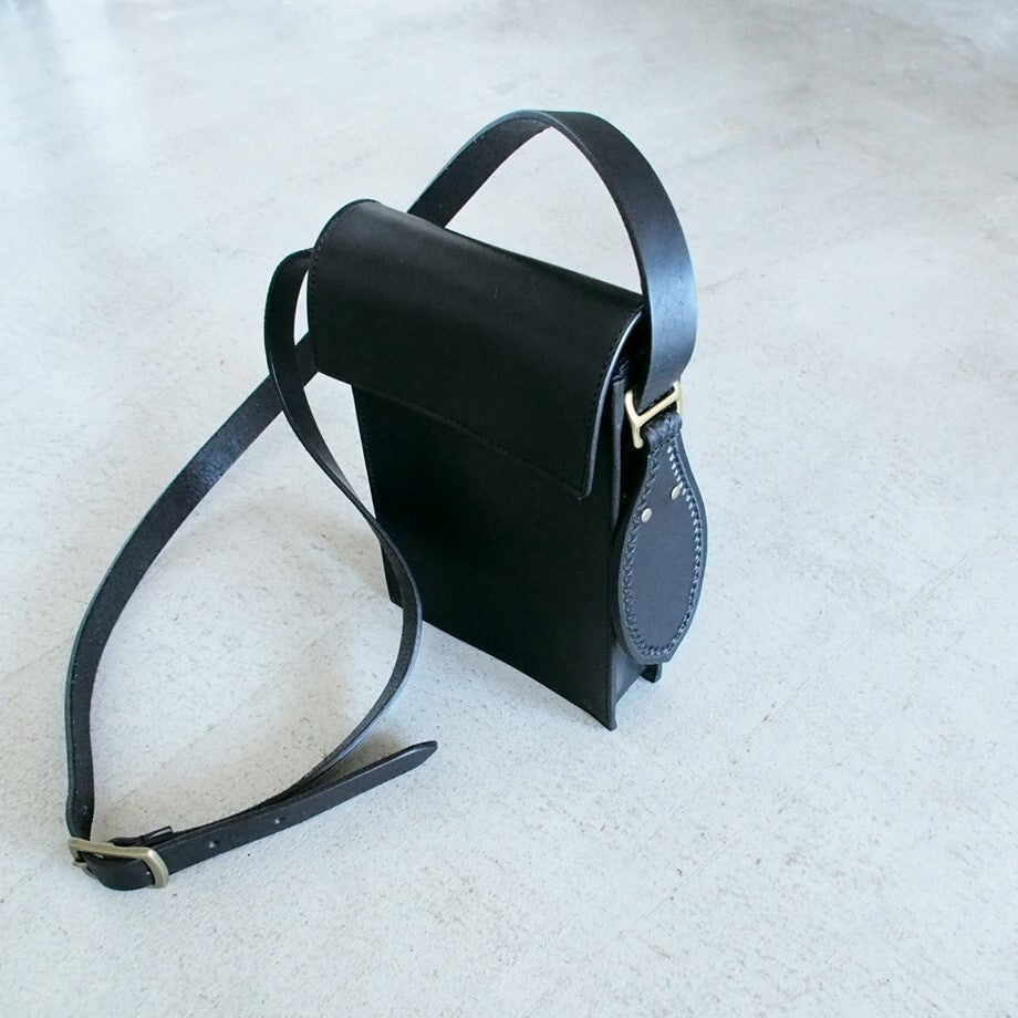 TAHOE LEATHER BOX BAG Blacksteer hide　OKAYAMA SLUB DENIM