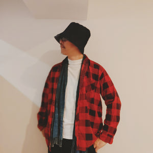 Mc Duncan print buffalo check shirts XL ビンテージ　古着　プリントネルシャツ　