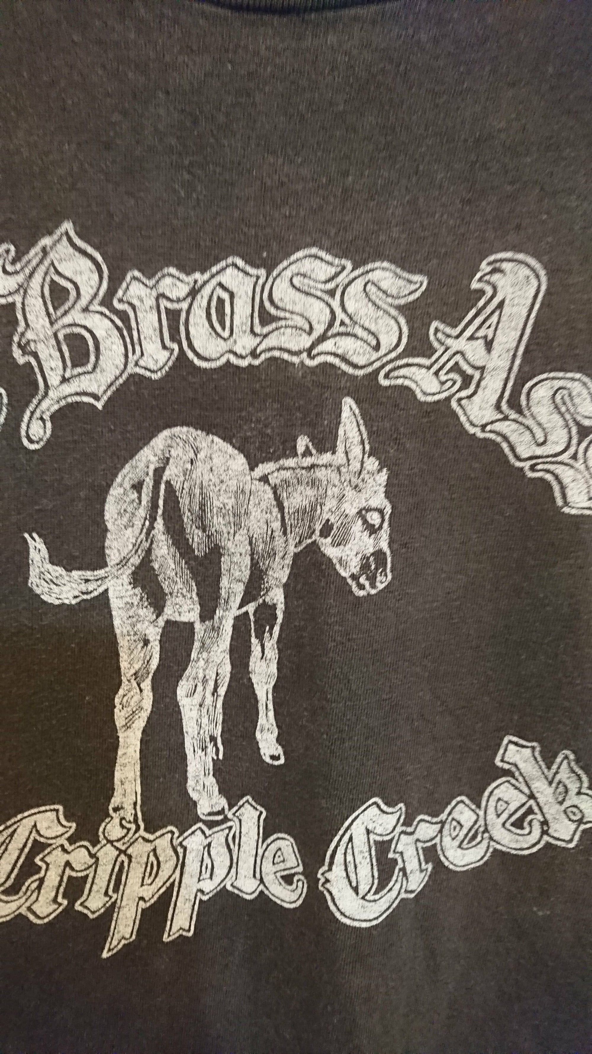 Vintage Tee Black body The Brass Ass of cripple Creek size M made in USA Cotton100%