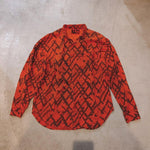 画像をギャラリービューアに読み込む, used print nel shirts S 古着　長袖シャツ　柄シャツ　プリントネルシャツ　L相当
