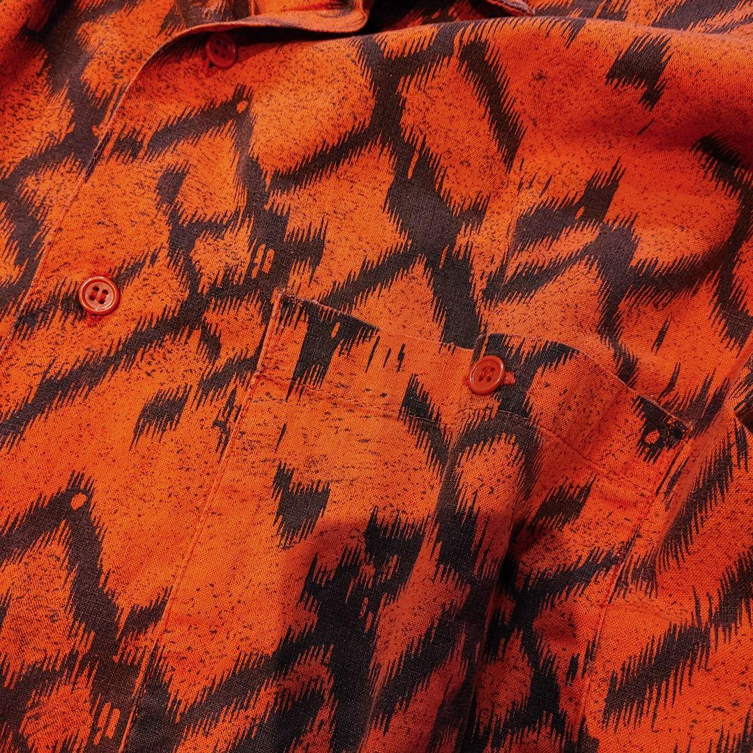 used print nel shirts S 古着　長袖シャツ　柄シャツ　プリントネルシャツ　L相当