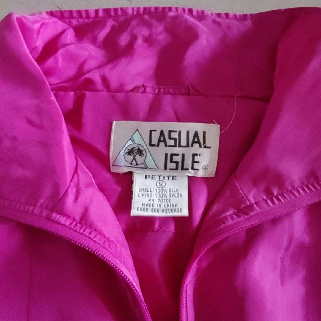 90s CASUAL ISLE silk blouson Sユニセックス　シルクブルゾン　ジャケット