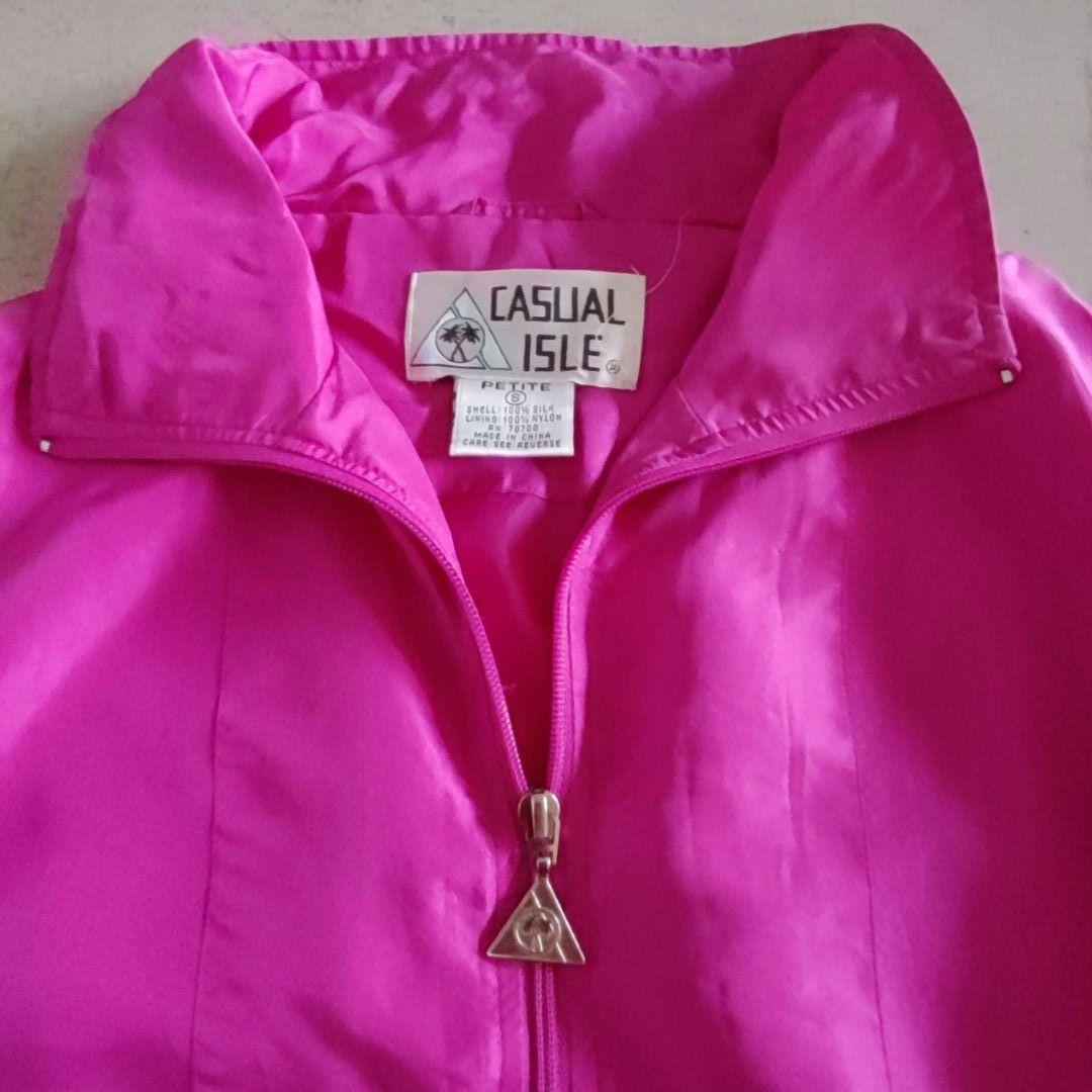 90s CASUAL ISLE silk blouson Sユニセックス　シルクブルゾン　ジャケット