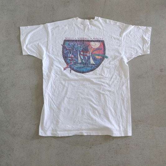 fruit of loom print tee made in USA XLフルーツオブザルーム　古着　ユーズド　プリントT　アメリカ製