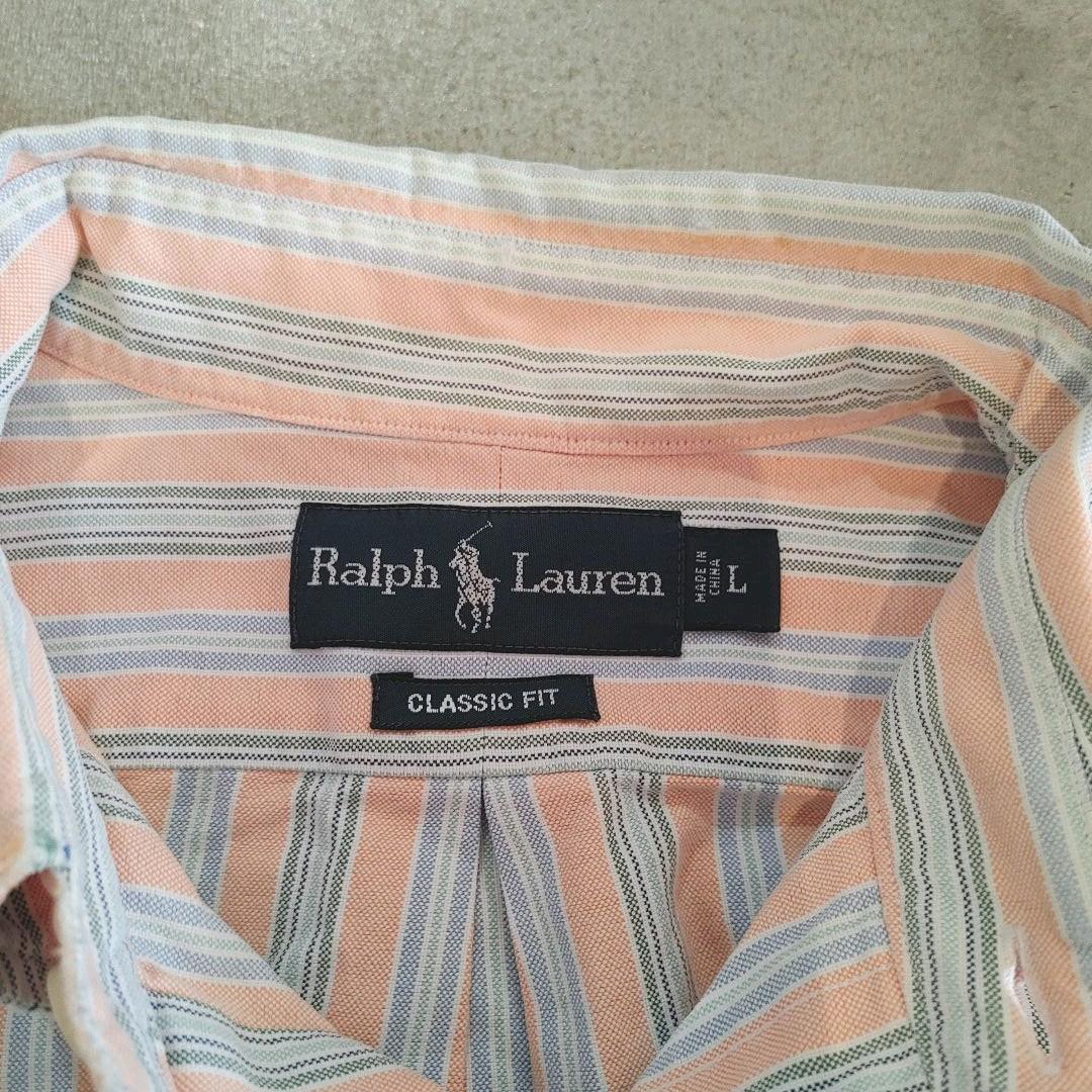 poloralphlauren stripe shirts 　ポロラルフローレン　ストライプシャツ　L
