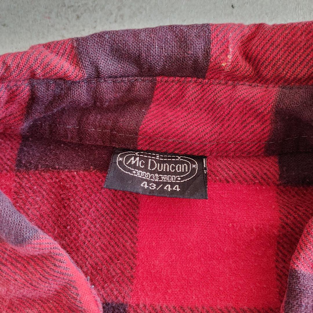 Mc Duncan print buffalo check shirts XL ビンテージ　古着　プリントネルシャツ　