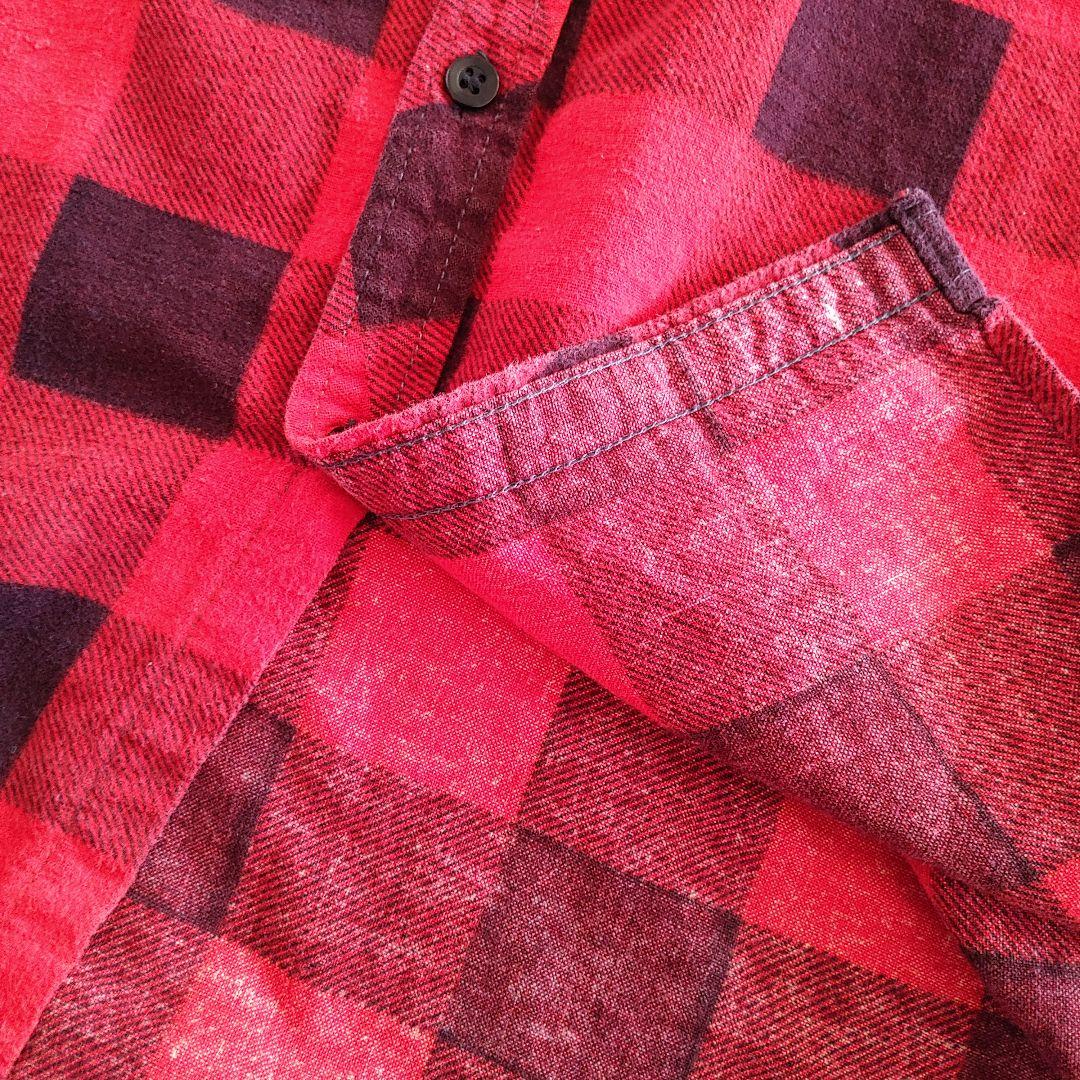 Mc Duncan print buffalo check shirts XL ビンテージ　古着　プリントネルシャツ　