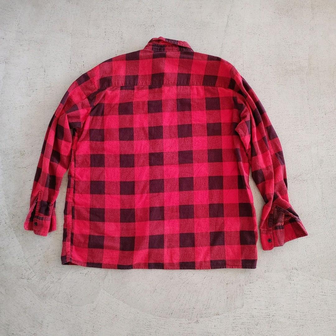 Mc Duncan print buffalo check shirts XL ビンテージ　古着　プリントネルシャツ　