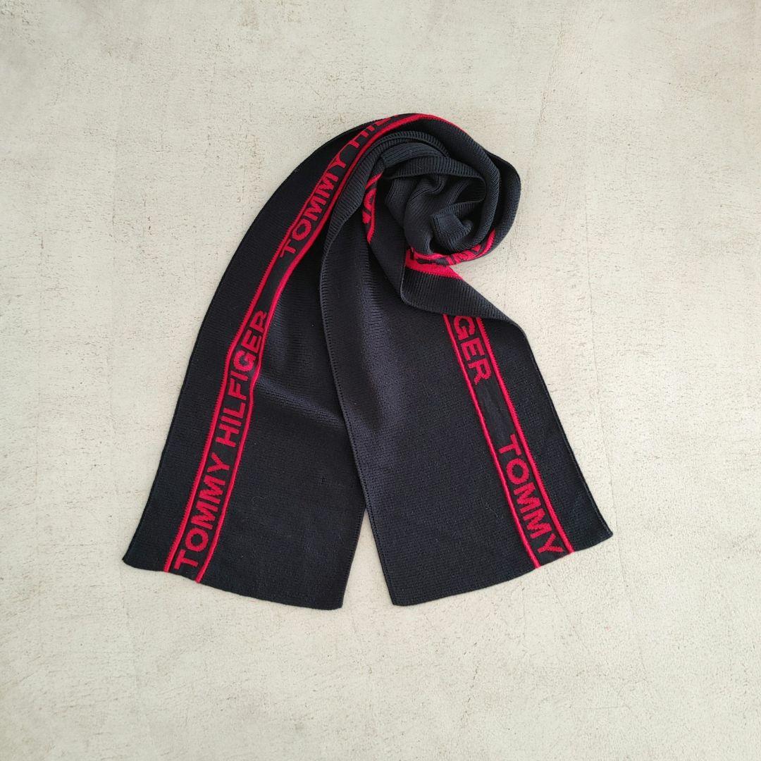 tommy school muffler トミーヒルフィガー　リブ編み　マフラー