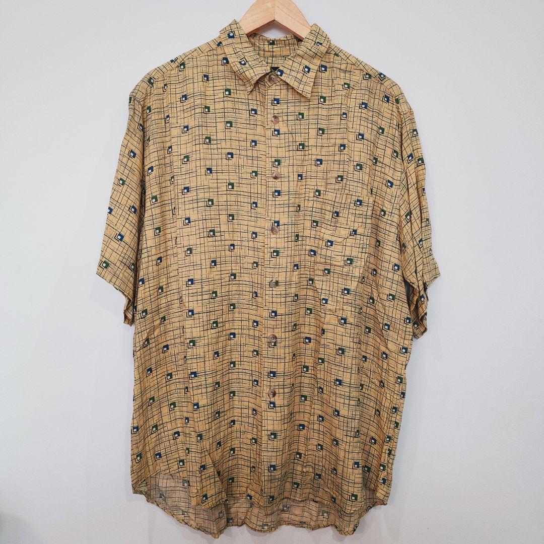 Rayon allover shirts L レーヨン　柄シャツ