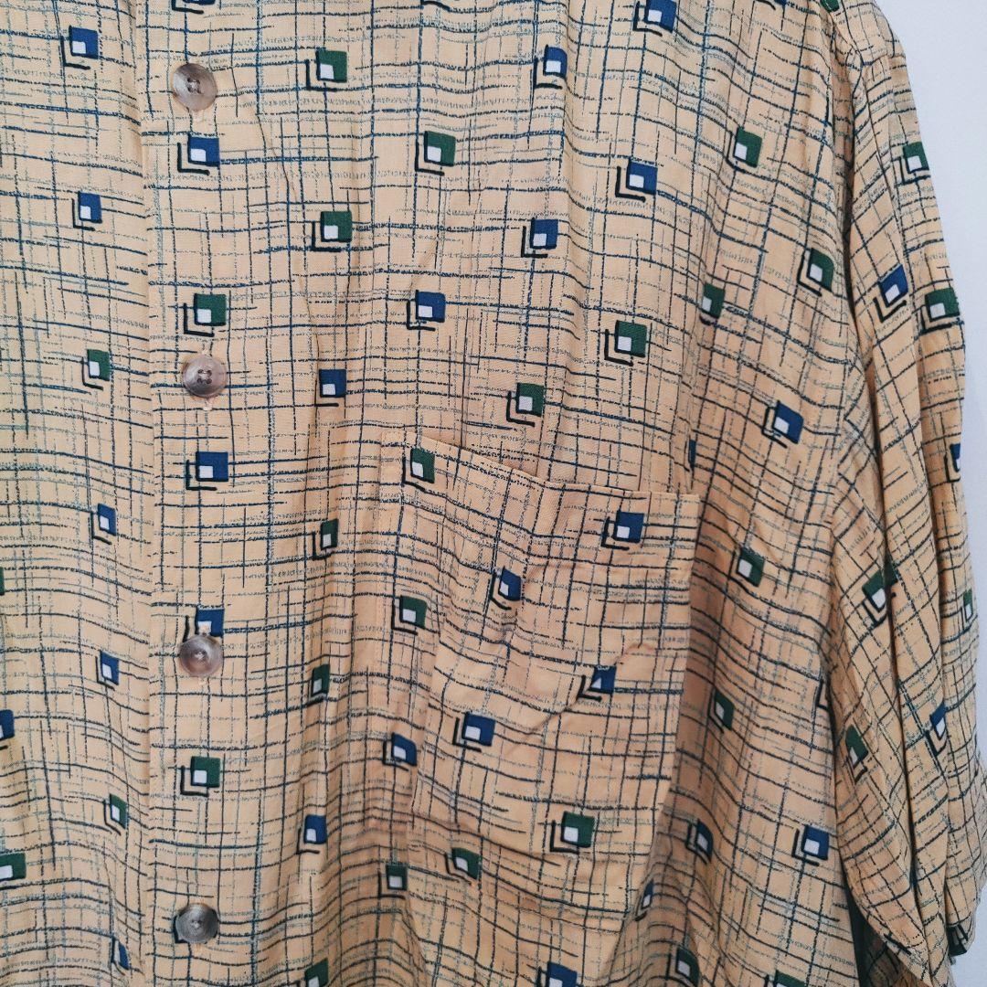 Rayon allover shirts L レーヨン　柄シャツ